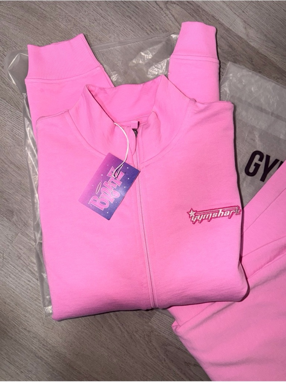 Gymshark script embroidery full zip jacket